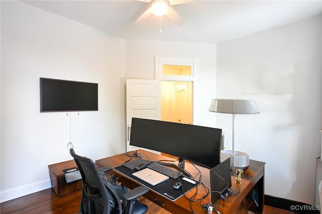 7 N Davis Ave, Richmond, VA 23220 - office featuring ceiling fan and wood finished floors