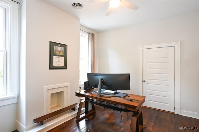 7 N Davis Ave, Richmond, VA 23220 - office space featuring ceiling fan and dark wood finished floors