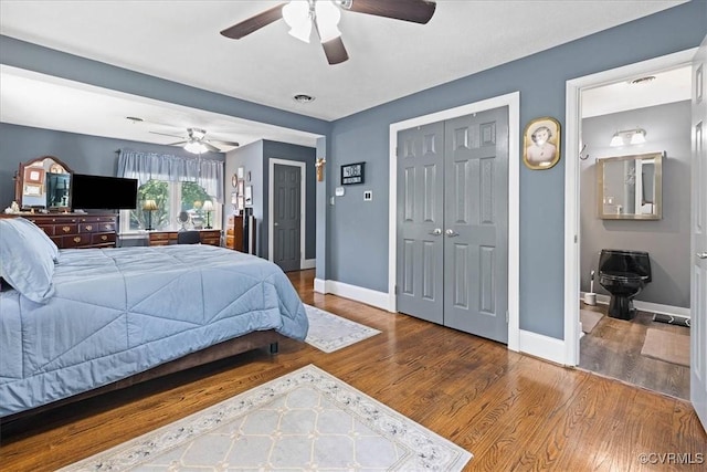 4312 Erlene Ct, Chester, VA 23831 - bedroom with wood finished floors and a ceiling fan