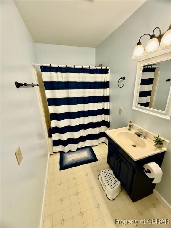 162 Twin Oaks Rd, Water View, VA 23180 - bathroom with vanity and curtained shower