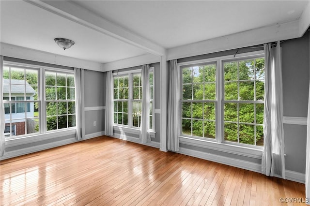 3205 Birchbrook Rd, Henrico, VA 23228 - unfurnished sunroom featuring healthy amount of natural light and beam ceiling