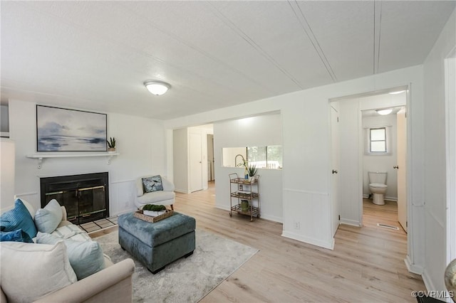21113 River Rd, Dinwiddie, VA 23885 - living area featuring light wood finished floors and a glass covered fireplace