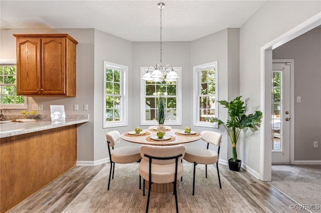 6118 Pond Grass Rd, Mechanicsville, VA 23111 - dining room featuring light wood finished floors and a chandelier