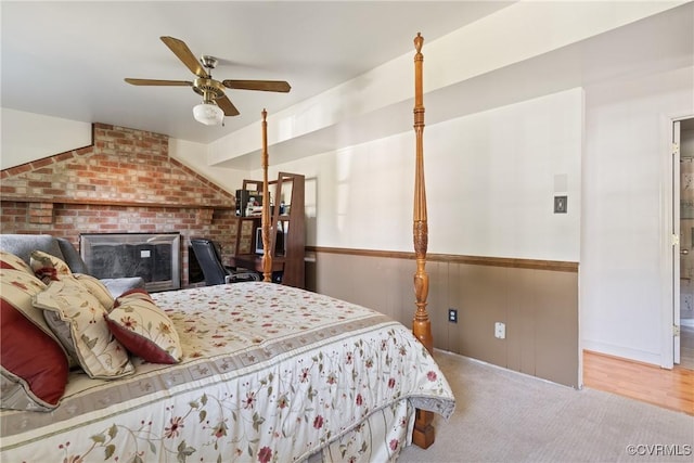 3601 Egan Rd, Chesterfield, VA 23832 - bedroom featuring brick wall and a fireplace