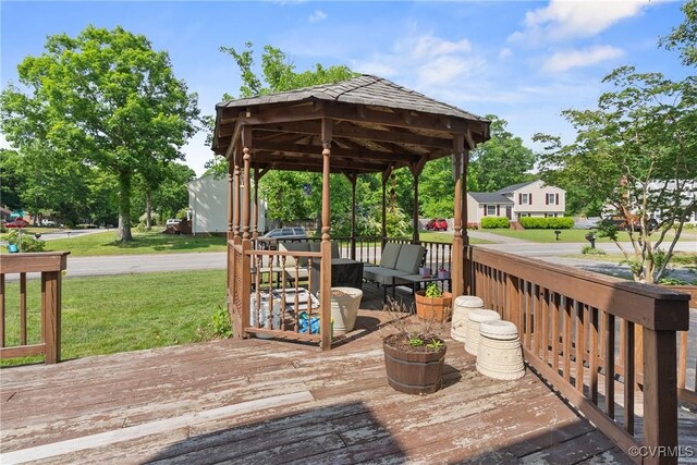 3601 Egan Rd, Chesterfield, VA 23832 - wooden deck featuring a yard and a gazebo
