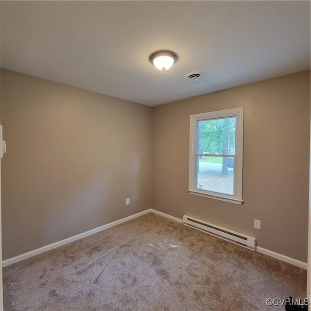 3017 Wright Rd, Petersburg, VA 23805 - carpeted spare room featuring a baseboard heating unit and baseboards