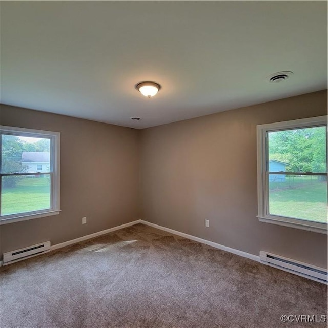 3017 Wright Rd, Petersburg, VA 23805 - unfurnished room featuring a baseboard radiator and carpet flooring