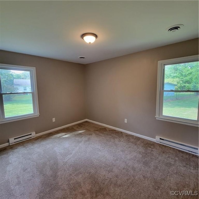 3017 Wright Rd, Petersburg, VA 23805 - spare room featuring baseboard heating and carpet floors