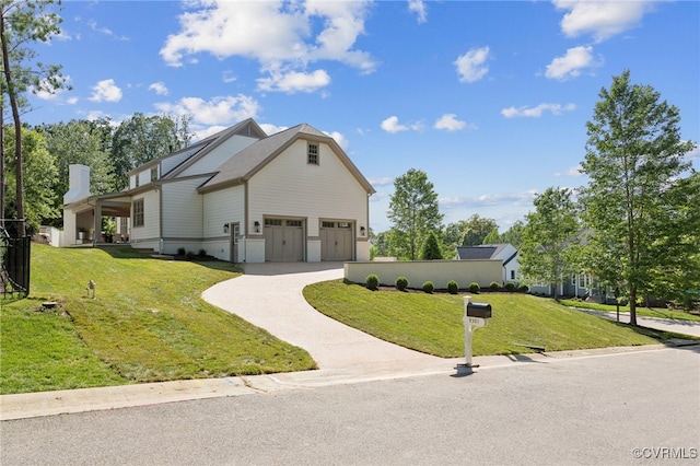 9301 Carriage Stone Ct, Richmond, VA 23235 - view of front of house with an attached garage, a front lawn, and driveway