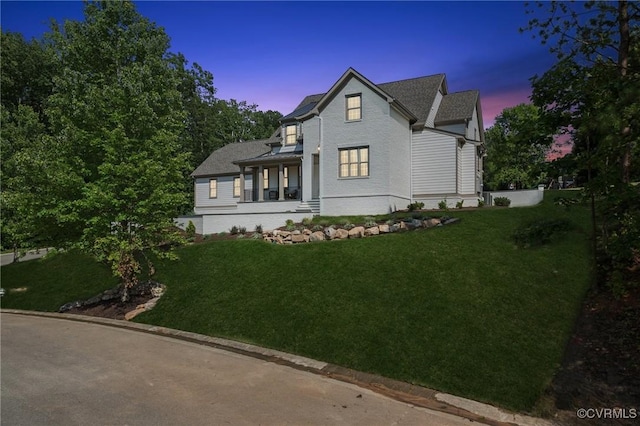 9301 Carriage Stone Ct, Richmond, VA 23235 - view of front of house featuring a yard and covered porch