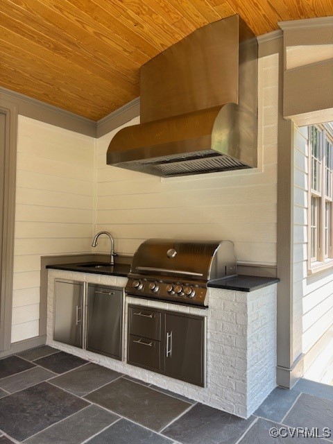 9301 Carriage Stone Ct, Richmond, VA 23235 - view of patio / terrace featuring an outdoor kitchen