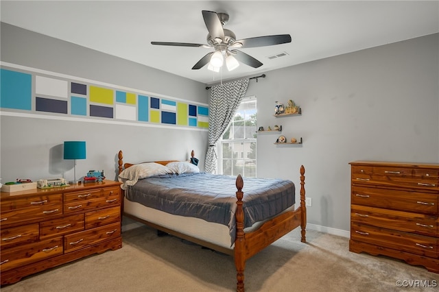 14919 Bayfront Pl, Midlothian, VA 23112 - bedroom featuring light carpet and ceiling fan