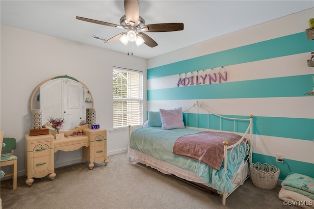 14919 Bayfront Pl, Midlothian, VA 23112 - carpeted bedroom with ceiling fan and baseboards