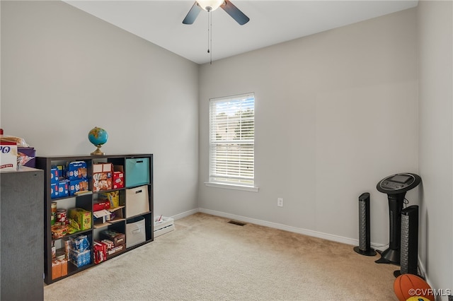 14919 Bayfront Pl, Midlothian, VA 23112 - recreation room featuring a ceiling fan and carpet