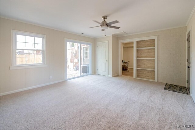 4205 W End Dr, Henrico, VA 23294 - spare room featuring ornamental molding, a ceiling fan, and carpet floors