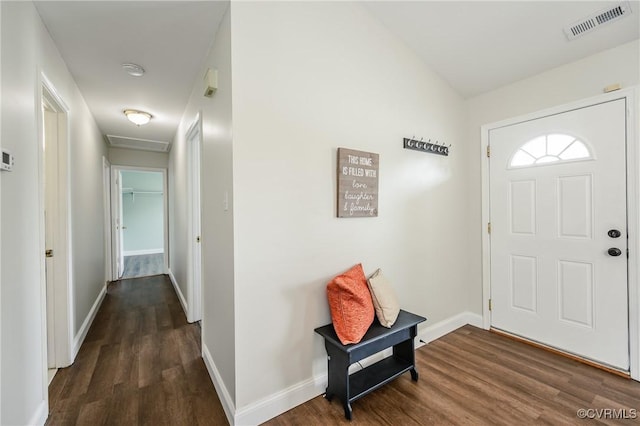 9286 Hungary Rd, Glen Allen, VA 23060 - entrance foyer with dark wood-style flooring and baseboards