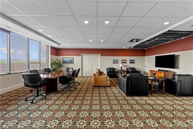 1101 Haxall Pt Unit U712, Richmond, VA 23219 - office with carpet, a drop ceiling, and recessed lighting