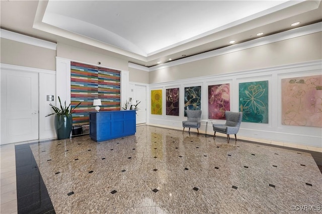 1101 Haxall Pt Unit U712, Richmond, VA 23219 - misc room with a decorative wall, recessed lighting, and granite floors