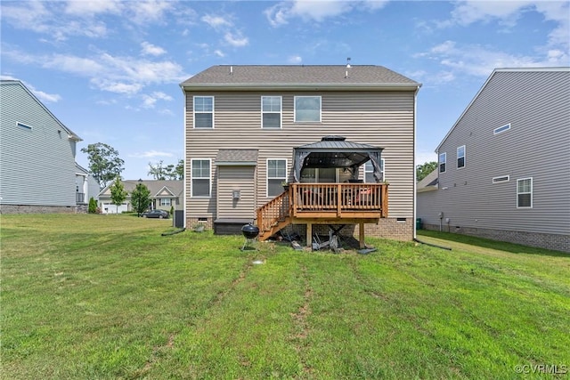 7012 Hapsburg Ct, Henrico, VA 23231 - rear view of house with a gazebo, crawl space, and a lawn