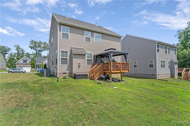 7012 Hapsburg Ct, Henrico, VA 23231 - rear view of property with a gazebo, crawl space, and a lawn