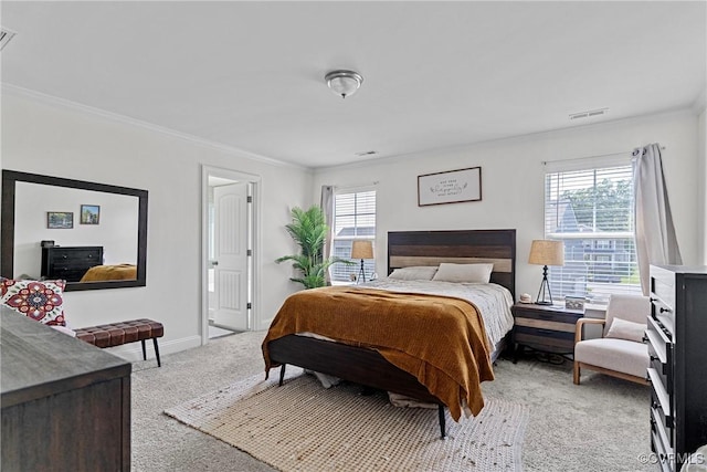 7012 Hapsburg Ct, Henrico, VA 23231 - bedroom with light carpet and crown molding