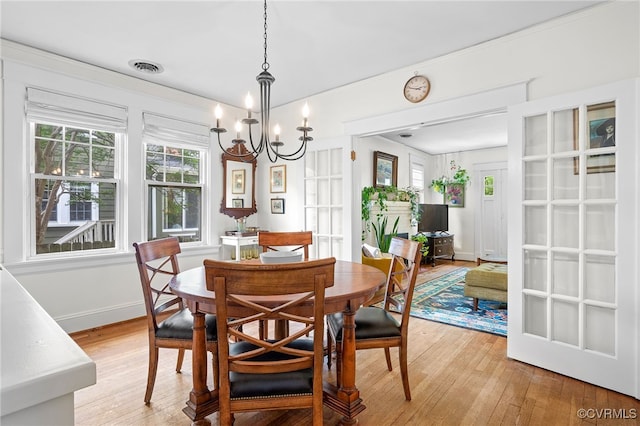4006 Chevy Chase St, Richmond, VA 23227 - dining space featuring light wood-style flooring and a chandelier