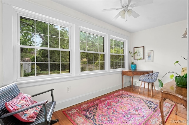 4006 Chevy Chase St, Richmond, VA 23227 - office area with wood finished floors and ceiling fan