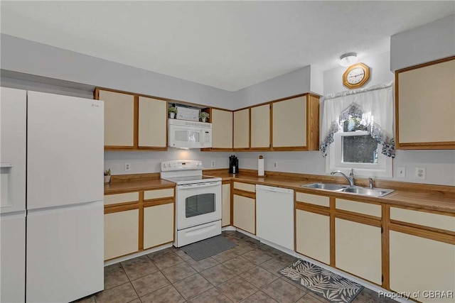 8187 Lord Fairfax Cir, Gloucester, VA 23061 - kitchen with white appliances, light countertops, and tile patterned floors