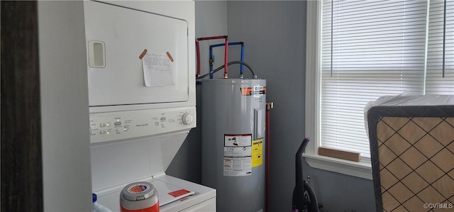 3908 Decatur St, Richmond, VA 23224 - utilities with electric water heater and stacked washer and clothes dryer