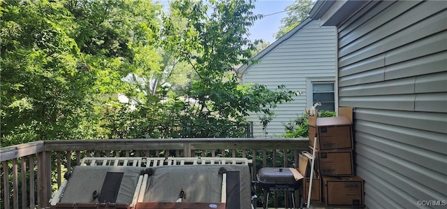 3908 Decatur St, Richmond, VA 23224 - wooden deck with a grill