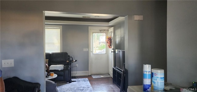 3908 Decatur St, Richmond, VA 23224 - entryway with wood finished floors and baseboards
