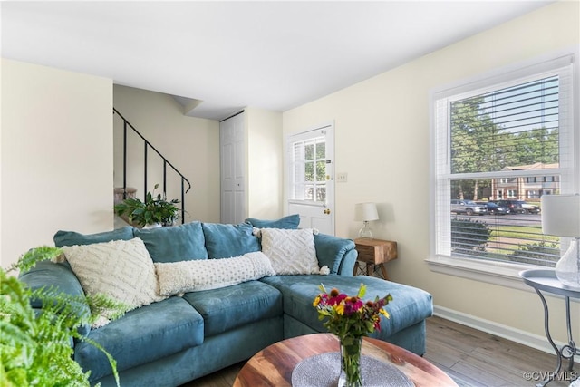 4709 Leadenhall Dr, Chesterfield, VA 23234 - living room featuring wood finished floors and stairway