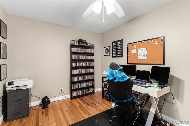 1200 Hybla Rd, Richmond, VA 23236 - office with a ceiling fan and wood finished floors