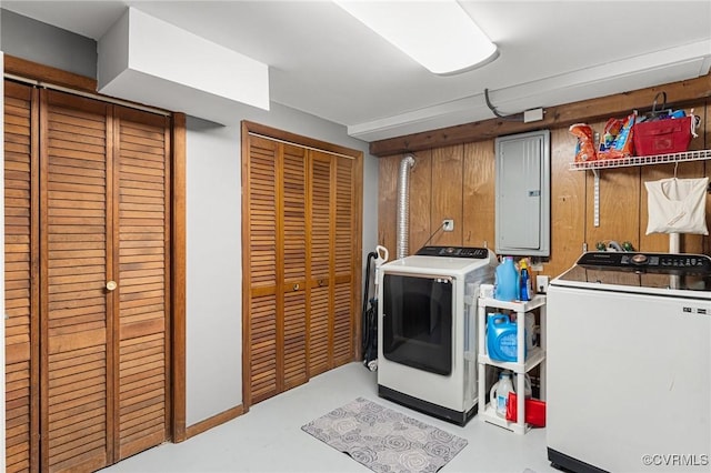 1200 Hybla Rd, Richmond, VA 23236 - laundry room featuring electric panel and separate washer and dryer