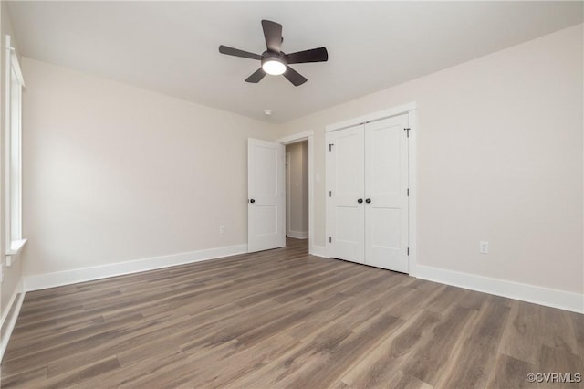 TBD Union Church Rd, Beaverdam, VA 23015 - unfurnished bedroom with wood finished floors, a closet, and a ceiling fan