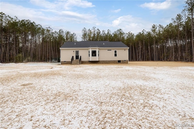 TBD Union Church Rd, Beaverdam, VA 23015 - view of front of house featuring crawl space, entry steps, and a view of trees