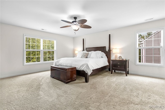 14942 Bridge Spring Dr, Midlothian, VA 23113 - bedroom featuring multiple windows, carpet floors, and ceiling fan