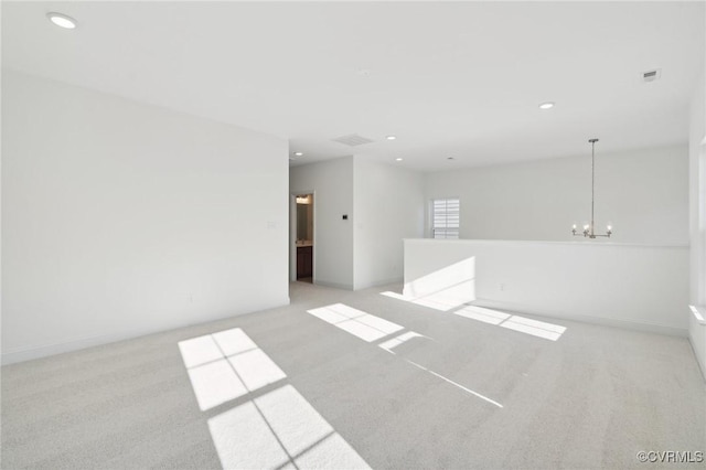 124 Steyland St, Ashland, VA 23005 - carpeted spare room featuring a chandelier and recessed lighting