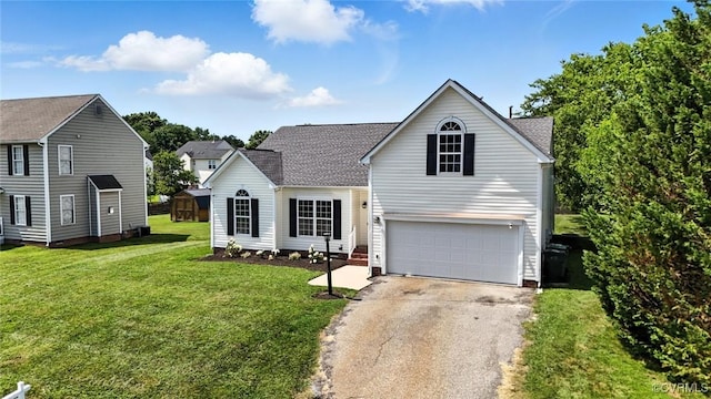 3208 Warm Springs Way, Henrico, VA 23223 - traditional-style home featuring driveway, an attached garage, a front lawn, and a shingled roof