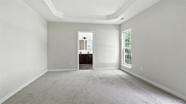 3208 Warm Springs Way, Henrico, VA 23223 - empty room featuring a raised ceiling, carpet floors, and crown molding