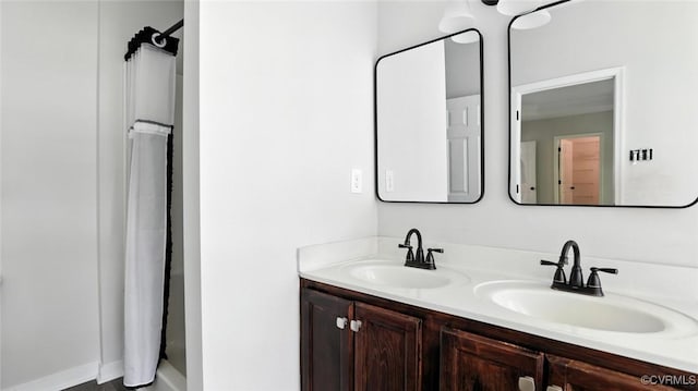 3208 Warm Springs Way, Henrico, VA 23223 - bathroom featuring double vanity and a shower with shower curtain
