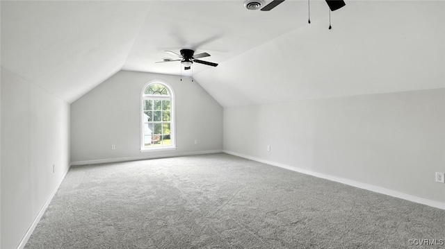 3208 Warm Springs Way, Henrico, VA 23223 - additional living space with a ceiling fan, carpet, and lofted ceiling