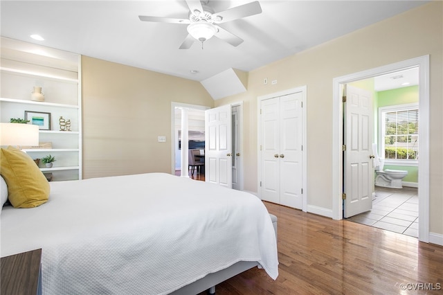 1204 Bowden Rd, Henrico, VA 23229 - bedroom with wood finished floors, ensuite bathroom, recessed lighting, and a ceiling fan