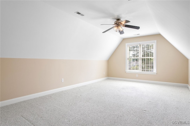 1204 Bowden Rd, Henrico, VA 23229 - additional living space featuring ceiling fan, light carpet, and lofted ceiling