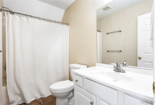 1204 Bowden Rd, Henrico, VA 23229 - full bathroom with vanity, tile patterned flooring, and shower / bath combination with curtain