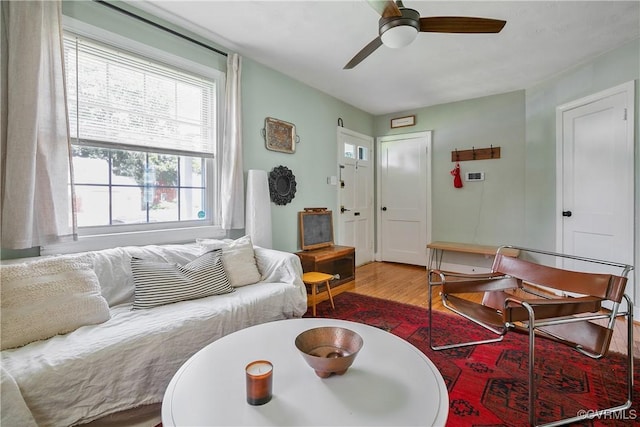 202 Larne Ave, Richmond, VA 23224 - living room featuring wood finished floors and a ceiling fan