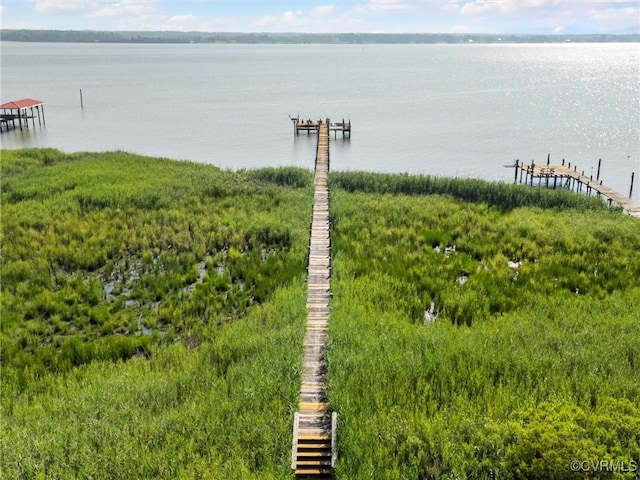 621 Fort Lowry Ln, Dunnsville, VA 22454 - water view featuring a boat dock