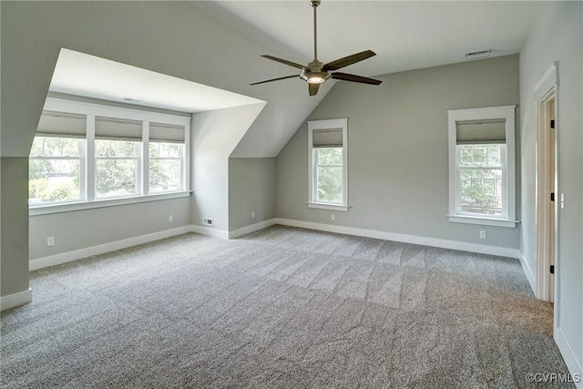 2500 Madison Station Ct, Henrico, VA 23233 - bonus room with lofted ceiling, ceiling fan, healthy amount of natural light, and carpet