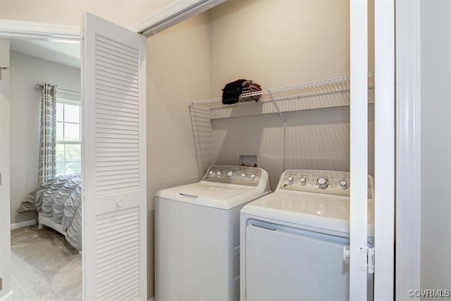 2211 Palm Ct, Sandston, VA 23150 - laundry room featuring washing machine and clothes dryer and carpet floors