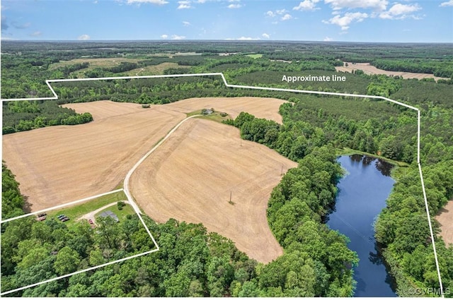 32082 Sparta Rd, Milford, VA 22514 - aerial view of property's location with a large body of water and property boundaries highlighted